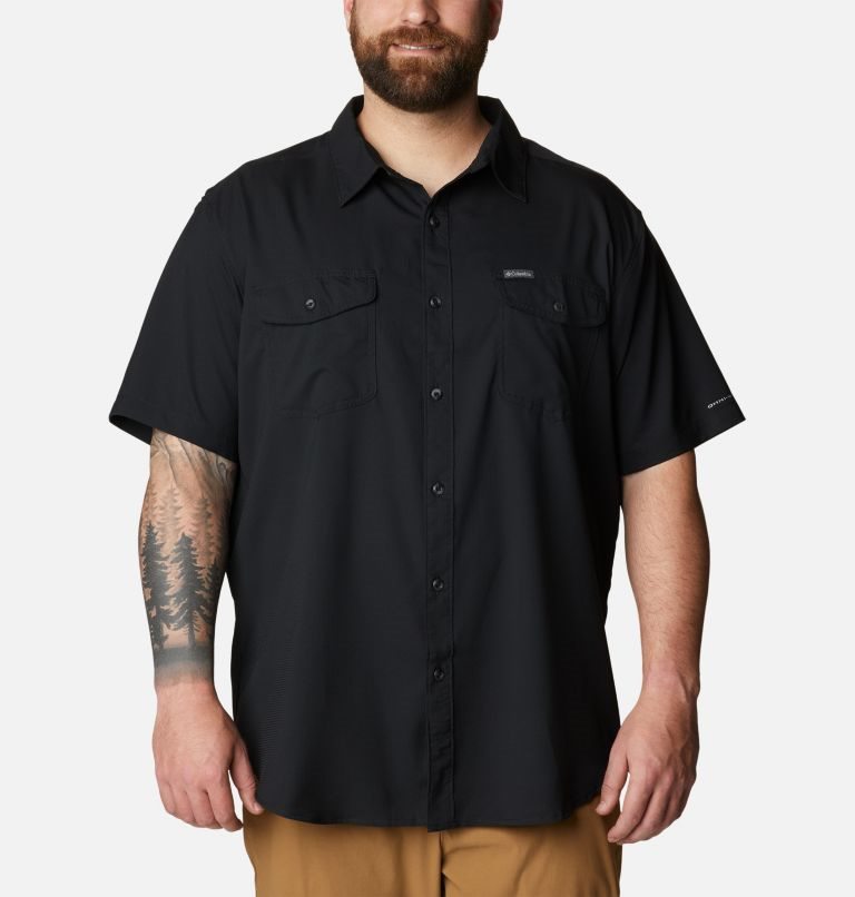 Men\'s Columbia Utilizer II Solid Short Sleeve Shirts Black | Plus Size CA-Q0L16